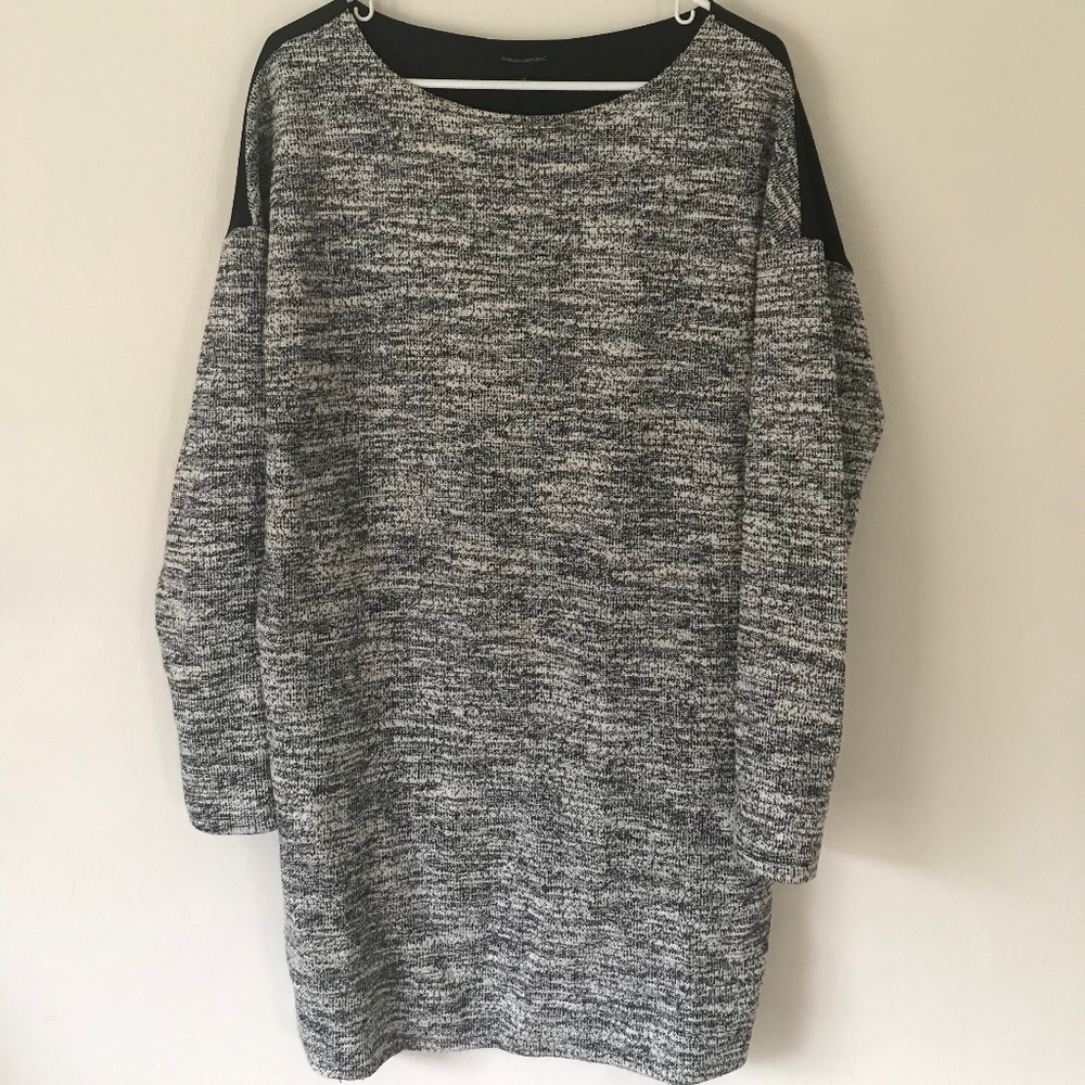 Banana Republic Black Grey Shift Sweater Dress M